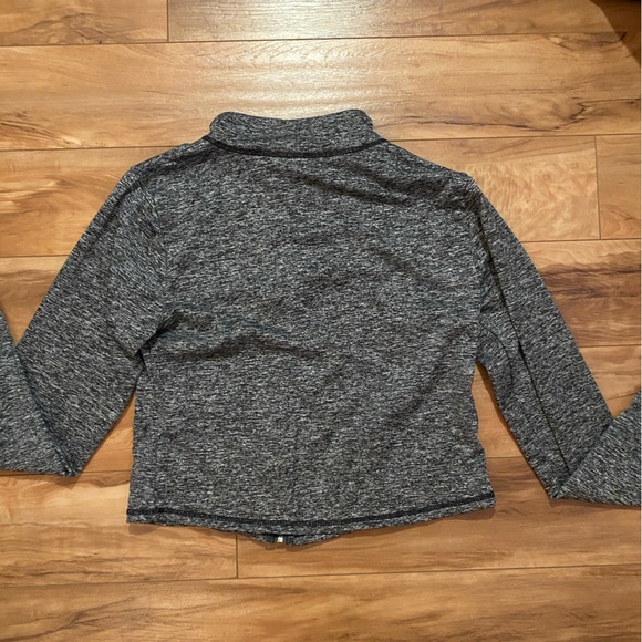 Women’s Heather Gray Cropped Athletic Zip Up Jacket - Picture 3 of 3
